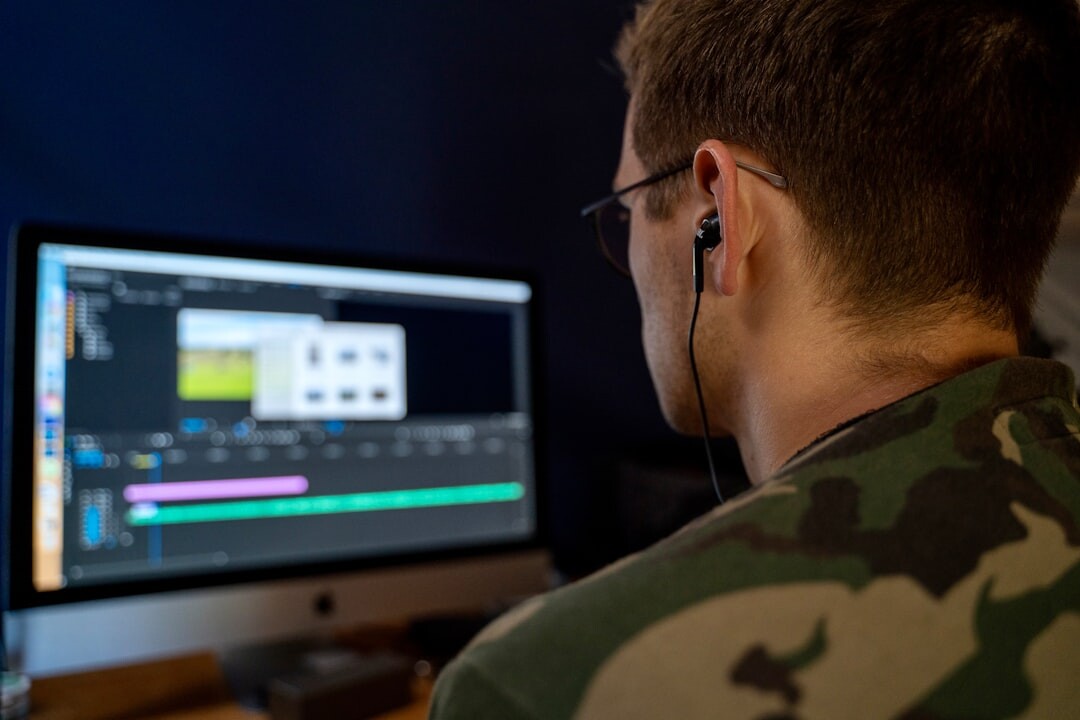 professional film editor working