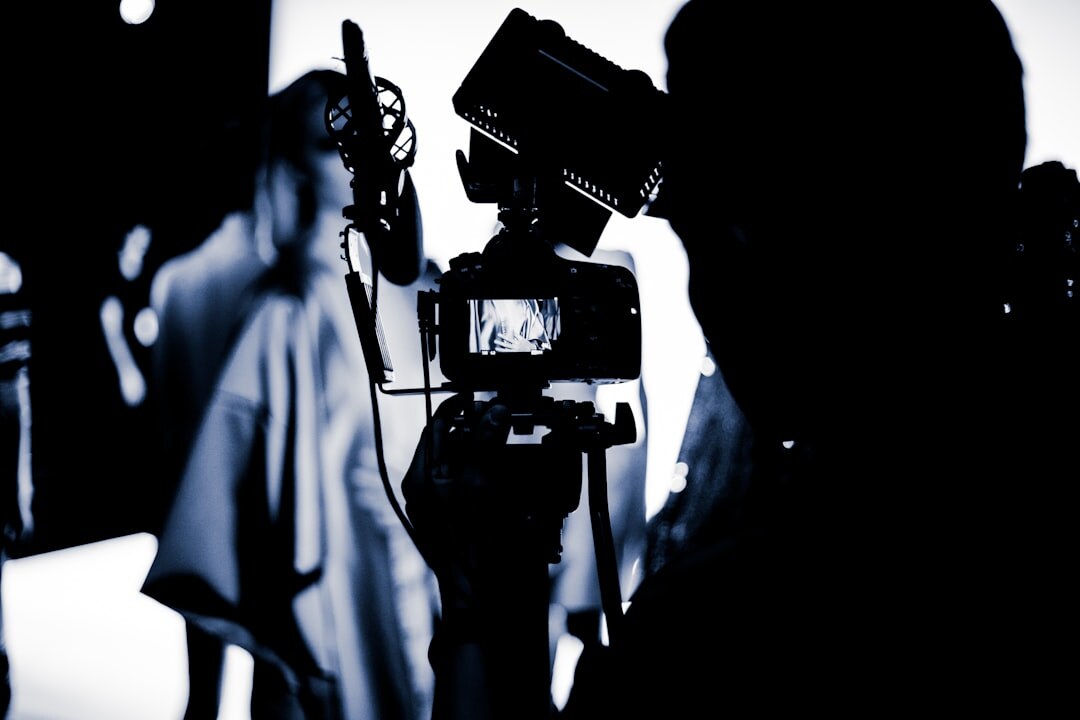 filmmaker reviewing footage